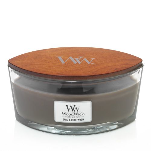 Ароматична свічка з ароматом деревини і піску Woodwick Ellipse Sand & Driftwood 453 г - фото №1 Ароматична свічка з ароматом деревини і піску Woodwick Ellipse Sand & Driftwood 453 г - фото №1